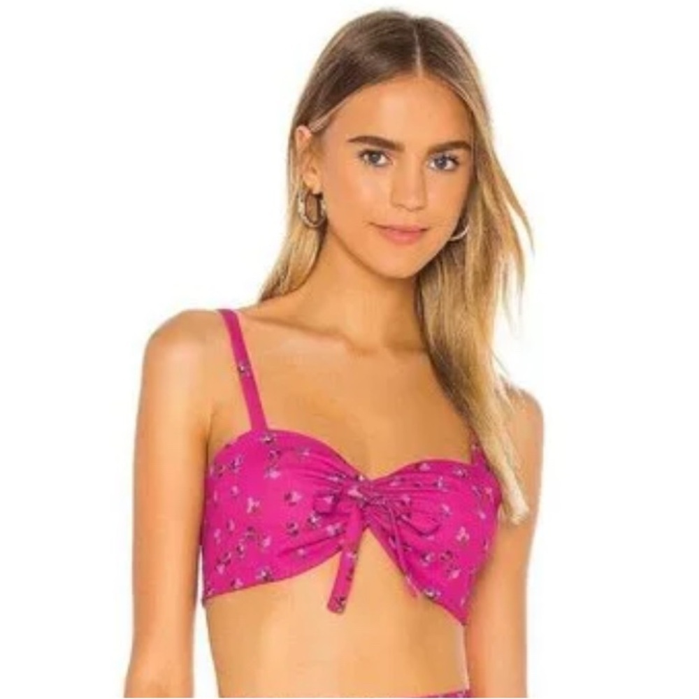 RESA Katie Fuchsia Pink Floral Print Crop Top Size XS